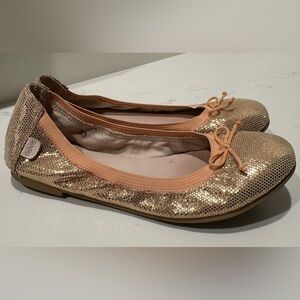 Italian Gold Leather Ballerinas (Girl’s Size 3)